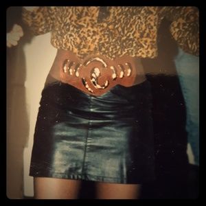 Brown leather and silver belt